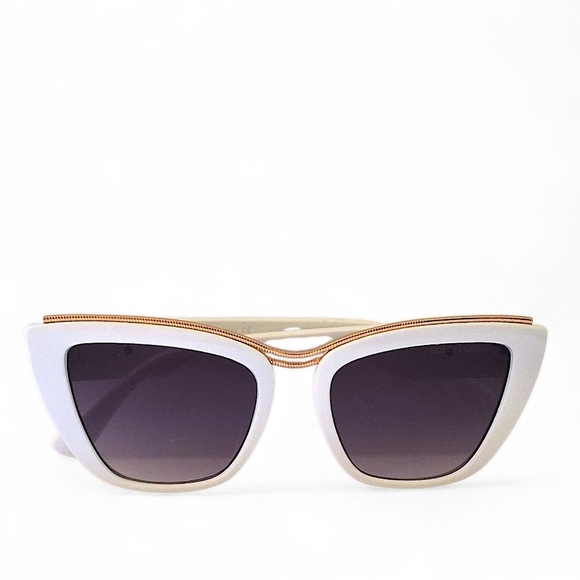 Dolce & Gabbana DG22038 Cat-Eye Sunglasses — White & Gold Luxe w/ Case - Picture 14 of 15
